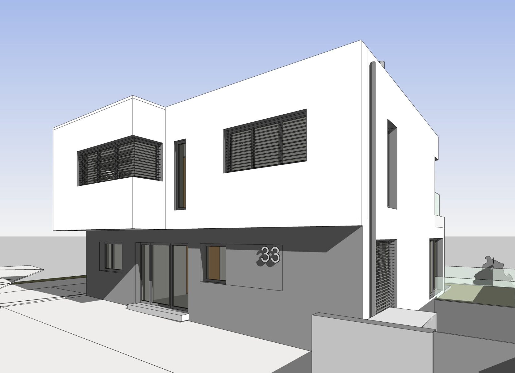 Neubau EFH_Weinbergweg 33 in Remseck_3D-Ansicht Nordwest Eingang_2026_02_08 - Kopie
